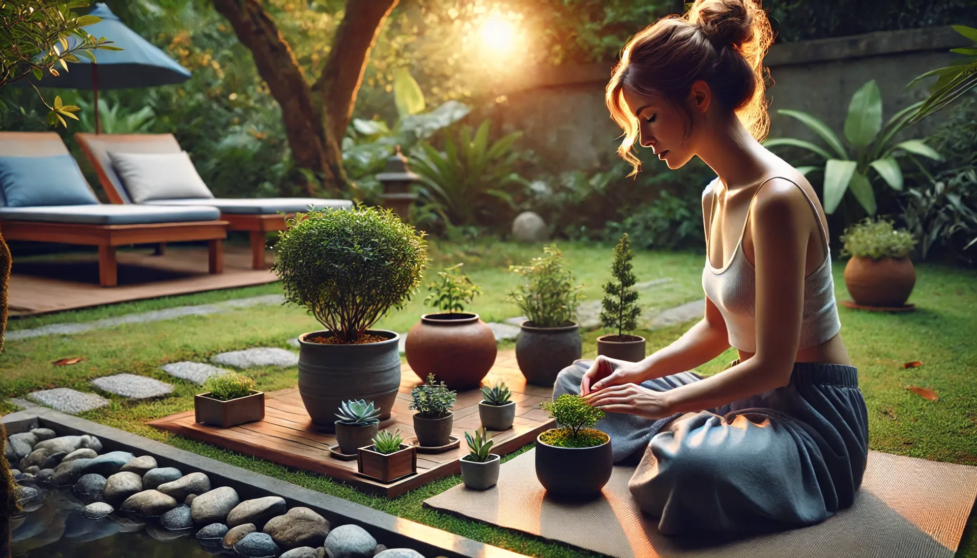 Woman practising therapeutic horticulture